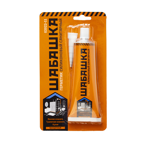 Герметик силикон. санитарный прозрачный 85мл (12) "Шабашка" (241353)