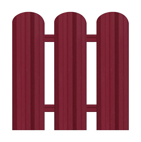 Штакетник фигурный М 0,50м (вишневый RAL-3005)