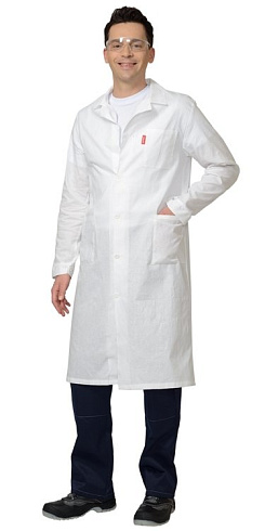 Халат "Лаборант" белый бязь 120-124/182-188