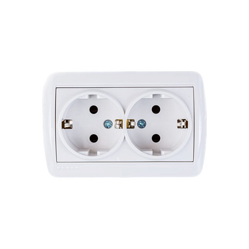 Розетка 2-м ОП Ната с/з керам.бел. 710-0200-127