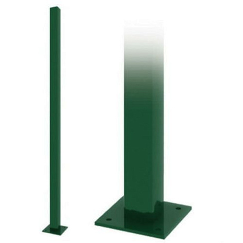 Столб 60х40мм оцинков с фланцем h 2.1м RAL 6005