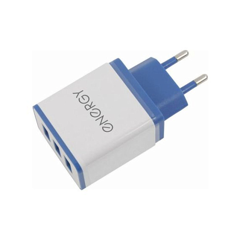 Зарядное устройство USB, 3 гнезда, белый Energy ET-34 (247487)