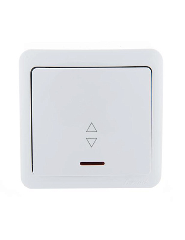 Выкл.1-кл.ОП VIOLA 10А проходной бел. с подсвет. Lezard 751-0200-114