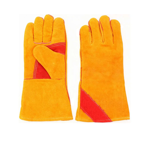 Краги сварщика желто-красные усиленный (арт 188)