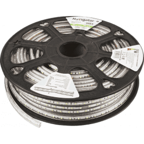 Лента светодиод. Navigator 71 773 Красный в прозрач. силиконе 220V