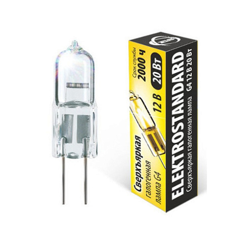 Лампа гал. Electrostandart JC 20Вт 12В G4 прозрач. сверхъяркая (42772) 