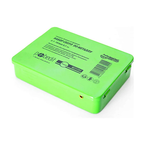 Набор сверл HSS по металлу, титановое покрытие,19шт. d1-10 (4511191)