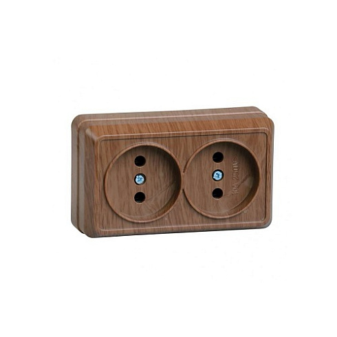 Розетка 2-м ОП Октава РС22-3-ОД16А IP20 с/з дуб IEK ERO21-K04-16-DC
