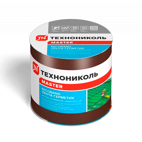 Лента самоклеящаяся герметиз. Nicoband КОРИЧНЕВЫЙ 10см х 3м "Технониколь" (246661)