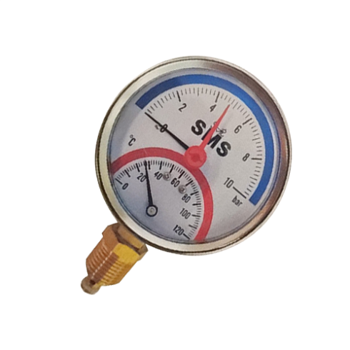 Термо-манометр верт. 10 bar/120 (d80х1/2)SMS-336V