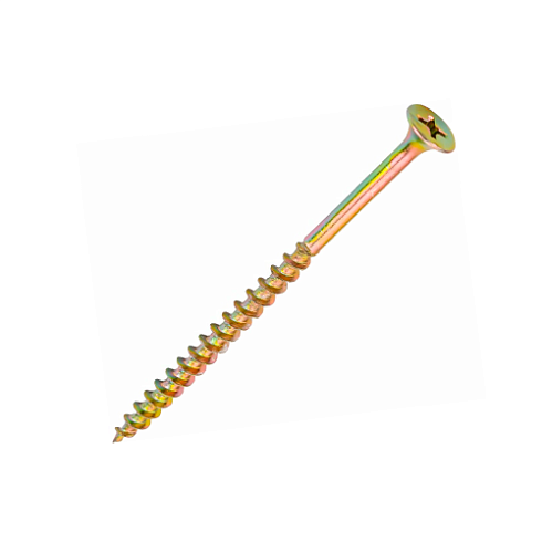 Саморез по дереву острый,гол. потай-крест, ЖЕЛТЫЙ ЦИНК (весовые) 4,2х76