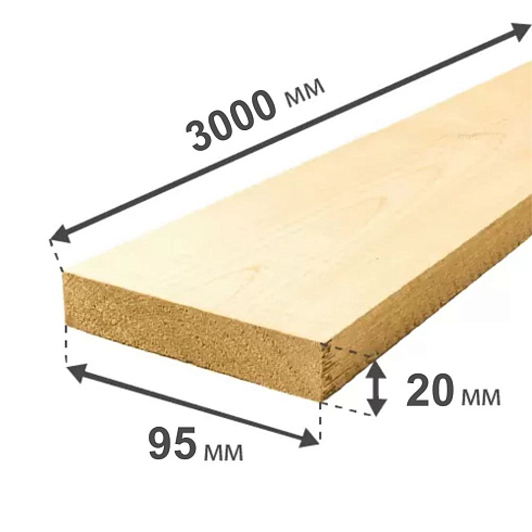 ПОГОНАЖ Доска строганная 95х20х3000