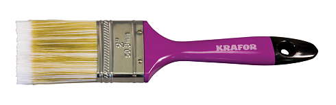 Кисть плоская №1,5 пласт.ручка искуст.щетина Krafor 006-0015