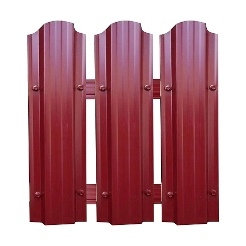 Штакетник фигурный П 1,50м (вишневый RAL-3005)