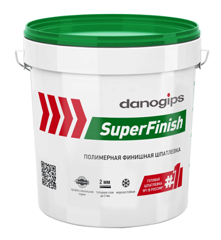 Шпатлевка финиш.полимер "DANOGIPS  TOP 5" 10 л/16.5 КГ (45294)