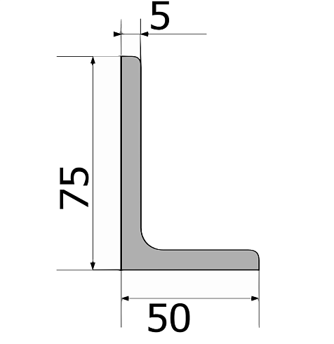 Угл.металл. 75х 50х5  (12)