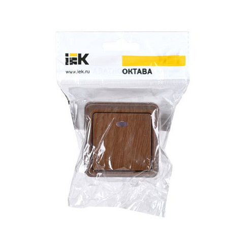 Выключатель 1-кл ОП Октава 10А IP20 ВС20-1-1-ОД с индикацией дуб IEK EVO11-K04-10-DC