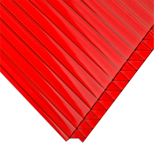 Поликарбонат  4мм красный 2.1х6м