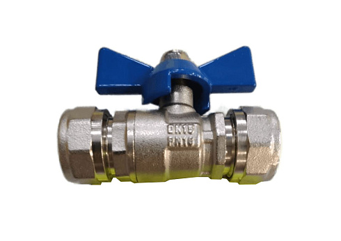 Кран с цангой 16х16 ц/ц бабочка