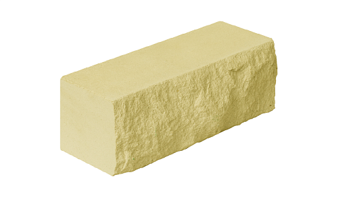 Кирпич силикатный декор. желтый рустированный ложковой полуторный М200