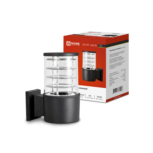 Светильник уличн.односторонний НБУ ART-1хА60-BL под лампу Е27 CITY IP65 черн HOME 4690612037639