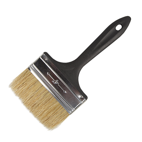 Кисть плоская №4 пласт.ручка натур.щетина Krafor 003-0040