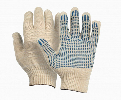 Перчатки рабочие х/б ПВХ 6 нитей