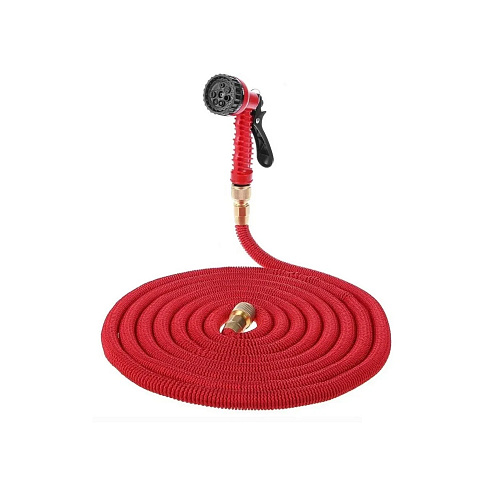 Шланг с лейкой MAGIC GARDEN  красный 10-50м (соединит латунь)