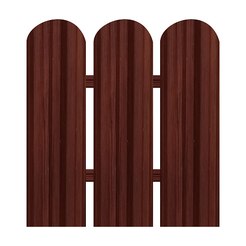 Штакетник фигурный М 0,50м (темное дерево)