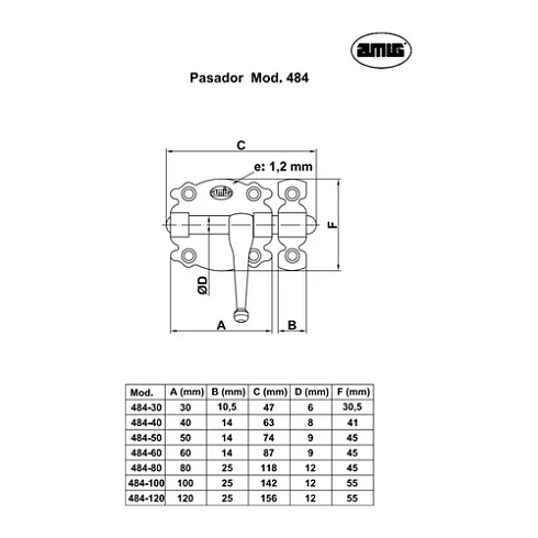 Задвижка черная 484-50 (6118)