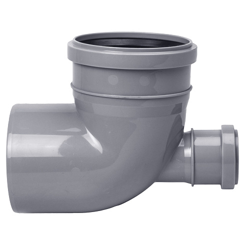 Отвод ПП 110 x 90° с выходом 50( прямой) РР