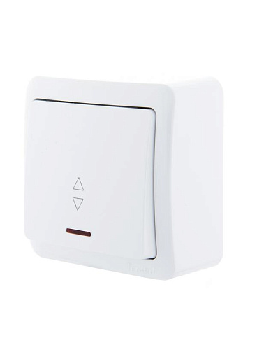 Выкл.1-кл.ОП VIOLA 10А проходной бел. с подсвет. Lezard 751-0200-114