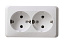 Розетка 2-м ОП Этюд 16А с заземл. без защ.шторок бел. SE PA16-007В