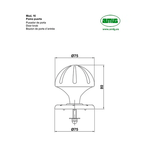 Ручка -кнопка дверная 16 черная (6131)