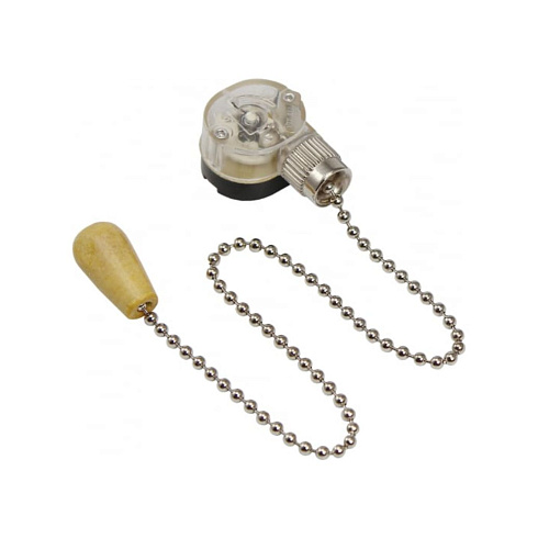 Выключатель для настенн. светильника с дерев.наконечн. Silver Rexant 06-0244-A