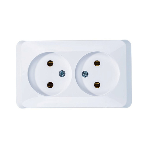 Розетка 2-м ОП Этюд 16А б/з бел.SchE PA16-005b