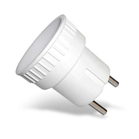 Адаптер-переходник б/з 6А 250В (еврослот) бел. Universal A109